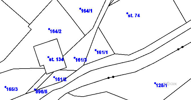 Parcela st. 161/1 v KÚ Val u Dobrušky, Katastrální mapa