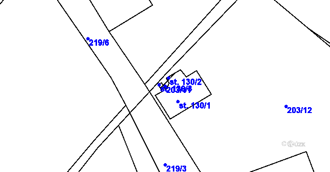 Parcela st. 203/11 v KÚ Val u Dobrušky, Katastrální mapa