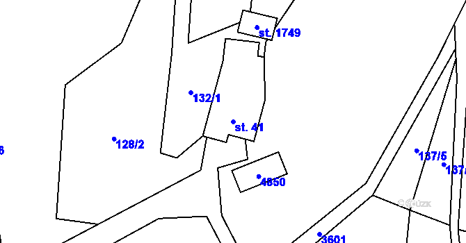 Parcela st. 41 v KÚ Valašská Bystřice, Katastrální mapa