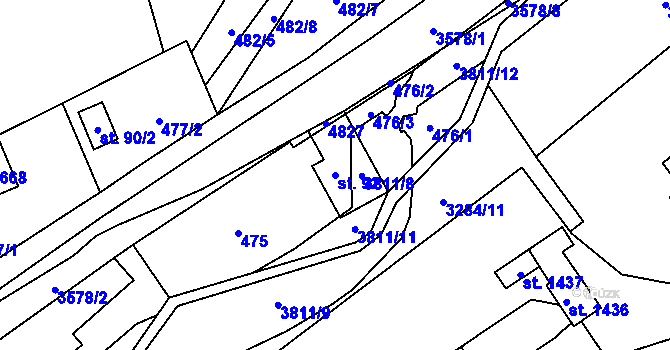 Parcela st. 92 v KÚ Valašská Bystřice, Katastrální mapa