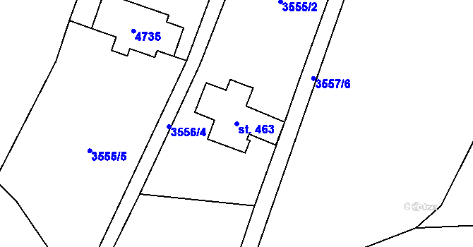 Parcela st. 463 v KÚ Valašská Bystřice, Katastrální mapa