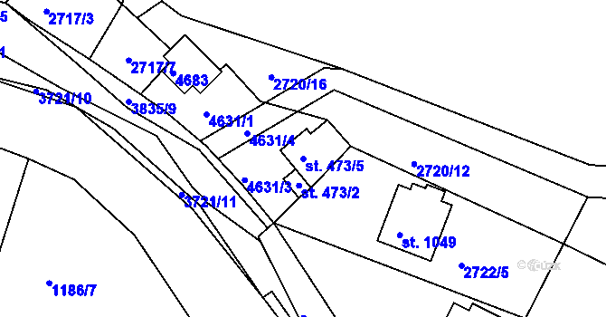 Parcela st. 473/5 v KÚ Valašská Bystřice, Katastrální mapa