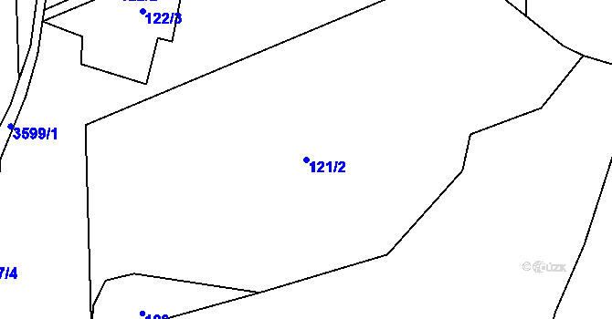 Parcela st. 121/2 v KÚ Valašská Bystřice, Katastrální mapa
