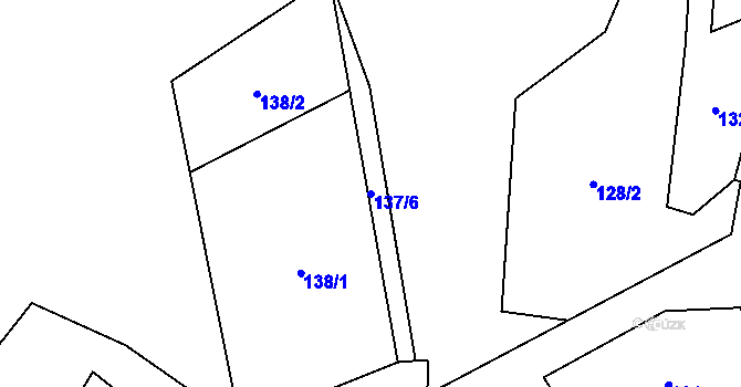 Parcela st. 137/6 v KÚ Valašská Bystřice, Katastrální mapa
