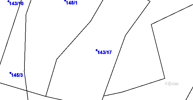 Parcela st. 143/17 v KÚ Valašská Bystřice, Katastrální mapa