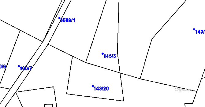 Parcela st. 145/3 v KÚ Valašská Bystřice, Katastrální mapa