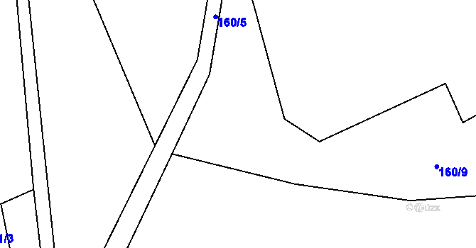 Parcela st. 160/10 v KÚ Valašská Bystřice, Katastrální mapa