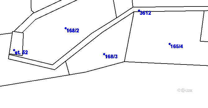 Parcela st. 168/3 v KÚ Valašská Bystřice, Katastrální mapa
