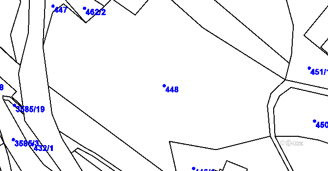 Parcela st. 448 v KÚ Valašská Bystřice, Katastrální mapa