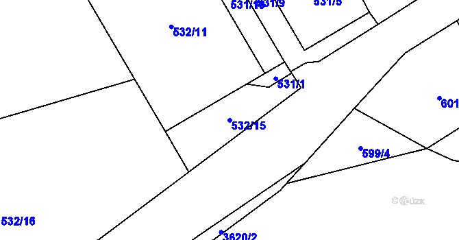 Parcela st. 532/15 v KÚ Valašská Bystřice, Katastrální mapa