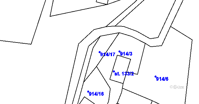 Parcela st. 914/17 v KÚ Valašská Bystřice, Katastrální mapa
