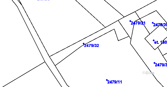 Parcela st. 2479/32 v KÚ Valašská Bystřice, Katastrální mapa