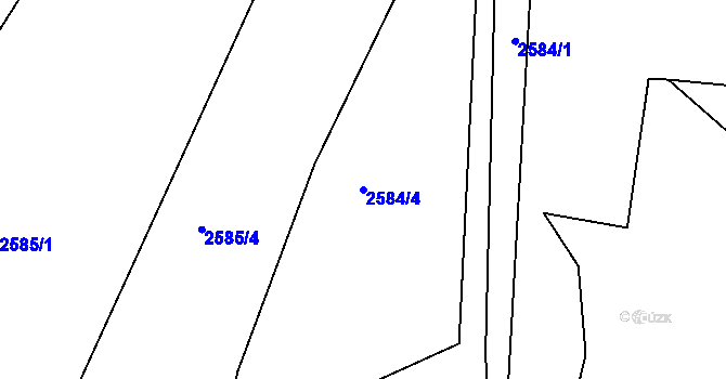 Parcela st. 2584/4 v KÚ Valašská Bystřice, Katastrální mapa