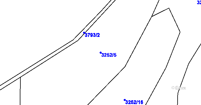 Parcela st. 3252/5 v KÚ Valašská Bystřice, Katastrální mapa