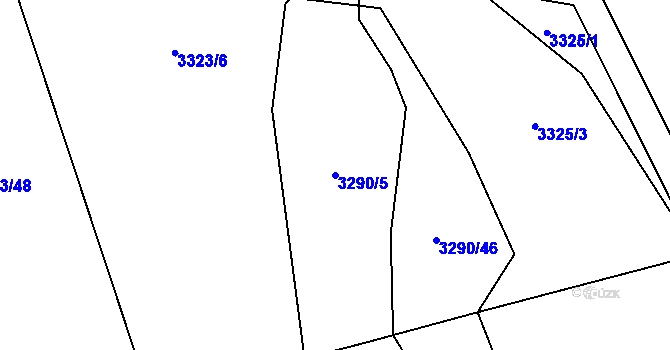 Parcela st. 3290/5 v KÚ Valašská Bystřice, Katastrální mapa