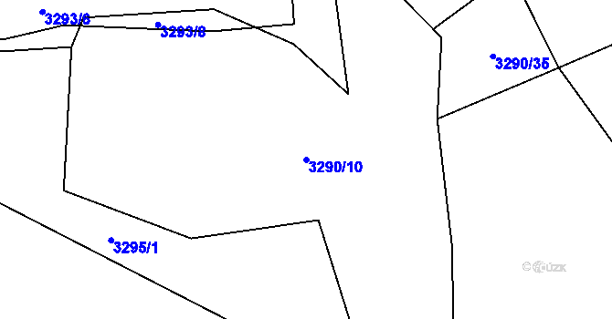 Parcela st. 3290/10 v KÚ Valašská Bystřice, Katastrální mapa