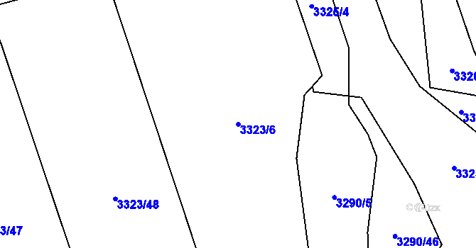 Parcela st. 3323/6 v KÚ Valašská Bystřice, Katastrální mapa
