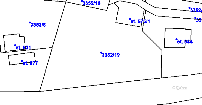 Parcela st. 3352/19 v KÚ Valašská Bystřice, Katastrální mapa