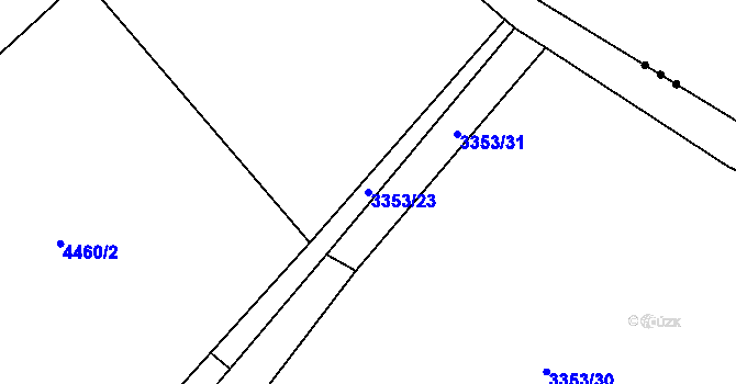 Parcela st. 3353/23 v KÚ Valašská Bystřice, Katastrální mapa