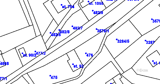 Parcela st. 3578/1 v KÚ Valašská Bystřice, Katastrální mapa