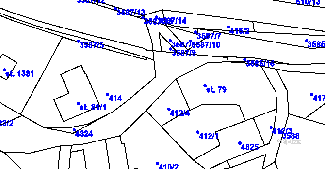 Parcela st. 3585/1 v KÚ Valašská Bystřice, Katastrální mapa
