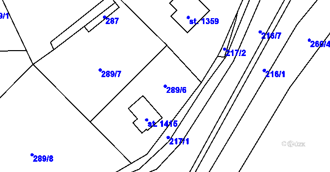 Parcela st. 289/6 v KÚ Valašská Bystřice, Katastrální mapa