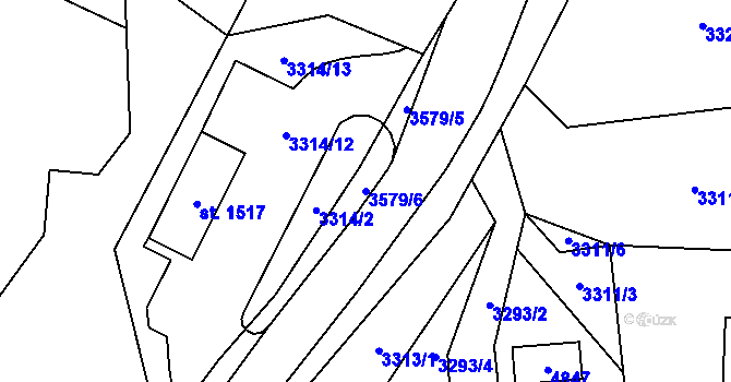 Parcela st. 3579/6 v KÚ Valašská Bystřice, Katastrální mapa