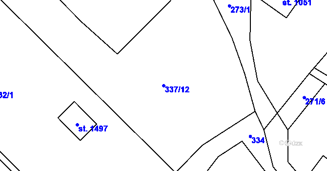 Parcela st. 337/12 v KÚ Valašská Bystřice, Katastrální mapa
