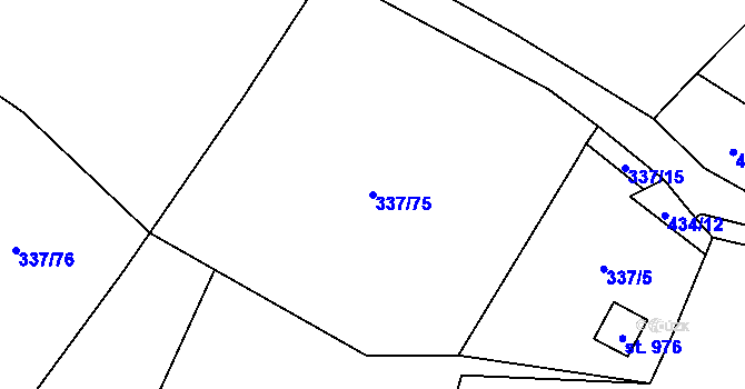 Parcela st. 337/75 v KÚ Valašská Bystřice, Katastrální mapa