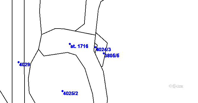 Parcela st. 4043/2 v KÚ Valašská Bystřice, Katastrální mapa