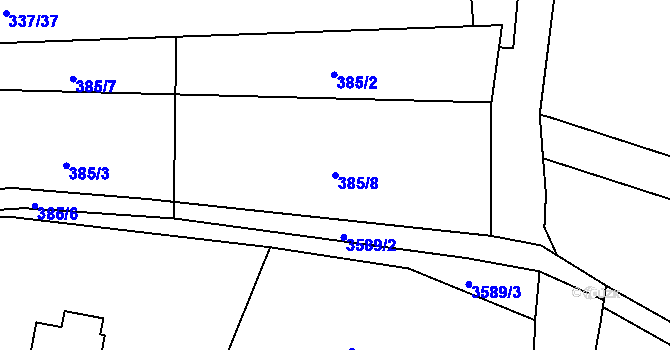 Parcela st. 385/8 v KÚ Valašská Bystřice, Katastrální mapa