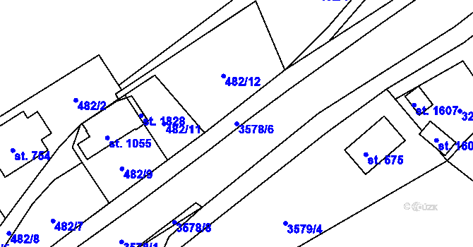 Parcela st. 3578/6 v KÚ Valašská Bystřice, Katastrální mapa
