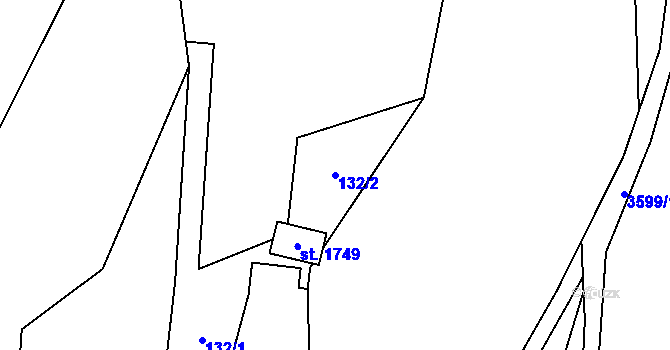 Parcela st. 132/2 v KÚ Valašská Bystřice, Katastrální mapa