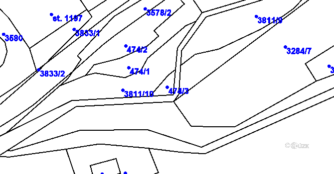 Parcela st. 474/3 v KÚ Valašská Bystřice, Katastrální mapa