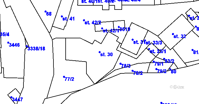 Parcela st. 30 v KÚ Valašská Polanka, Katastrální mapa