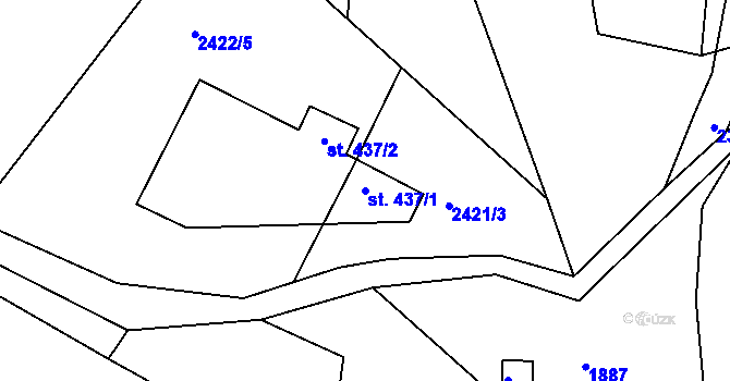 Parcela st. 437/1 v KÚ Valašská Polanka, Katastrální mapa