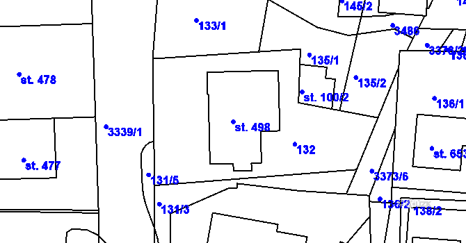 Parcela st. 498 v KÚ Valašská Polanka, Katastrální mapa