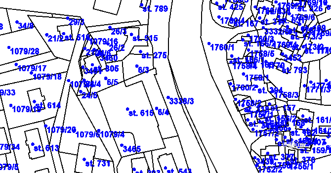 Parcela st. 3338 v KÚ Valašská Polanka, Katastrální mapa