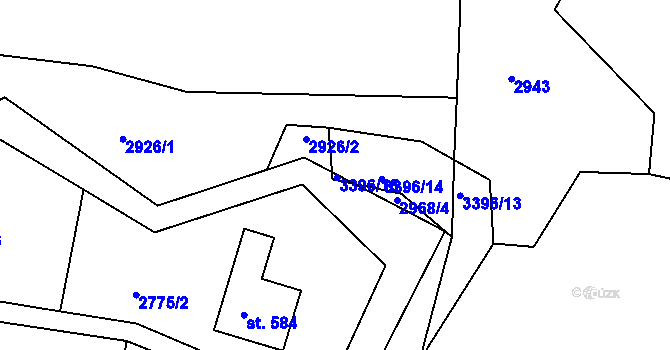 Parcela st. 3396/15 v KÚ Valašská Polanka, Katastrální mapa