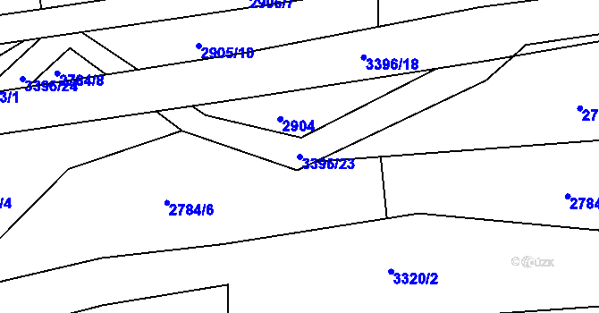 Parcela st. 3396/23 v KÚ Valašská Polanka, Katastrální mapa