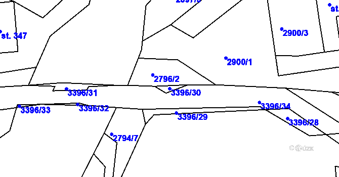 Parcela st. 3396/30 v KÚ Valašská Polanka, Katastrální mapa