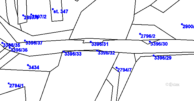 Parcela st. 3396/32 v KÚ Valašská Polanka, Katastrální mapa