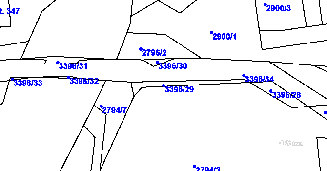 Parcela st. 3396/29 v KÚ Valašská Polanka, Katastrální mapa