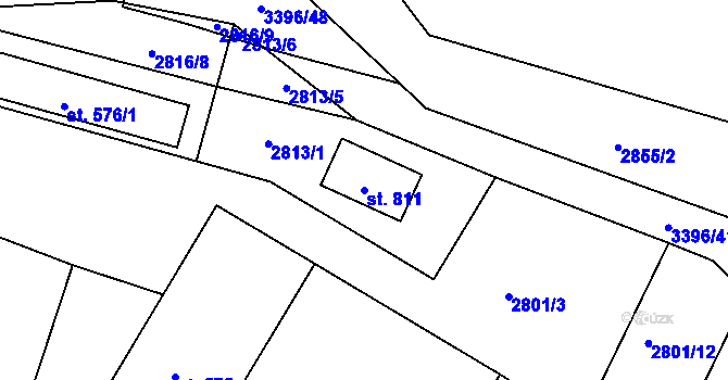 Parcela st. 811 v KÚ Valašská Polanka, Katastrální mapa