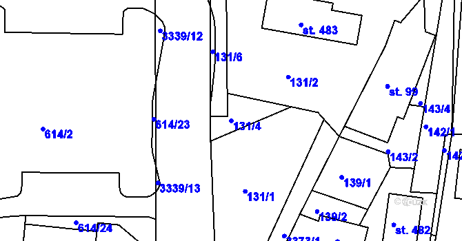 Parcela st. 131/4 v KÚ Valašská Polanka, Katastrální mapa