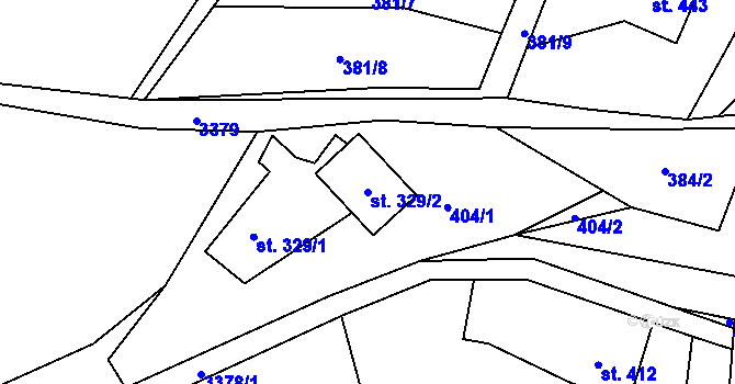 Parcela st. 329/2 v KÚ Valašská Polanka, Katastrální mapa