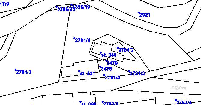 Parcela st. 846 v KÚ Valašská Polanka, Katastrální mapa