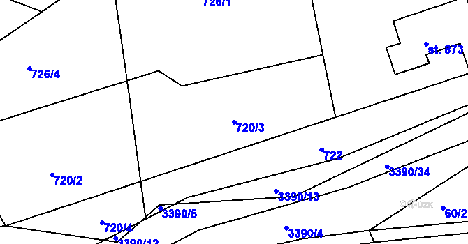 Parcela st. 720/3 v KÚ Valašská Polanka, Katastrální mapa