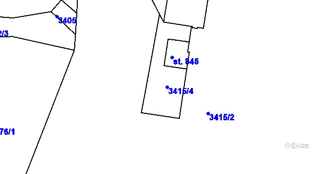 Parcela st. 3415/4 v KÚ Valašská Polanka, Katastrální mapa