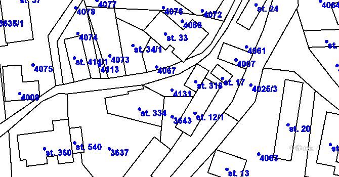 Parcela st. 25/2 v KÚ Valašská Senice, Katastrální mapa